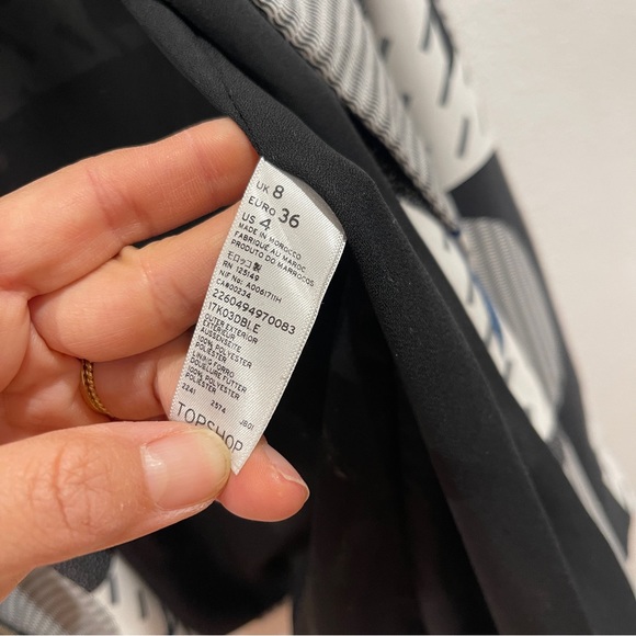 Topshop geometric print motorcycle style jacket Sz 4 - Picture 7 of 7